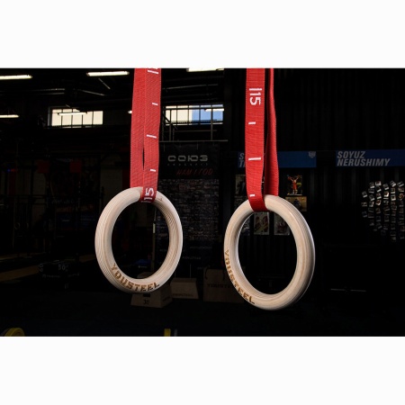Купить Кольца гимнастические 32 мм красные стропы в Куйбышеве 