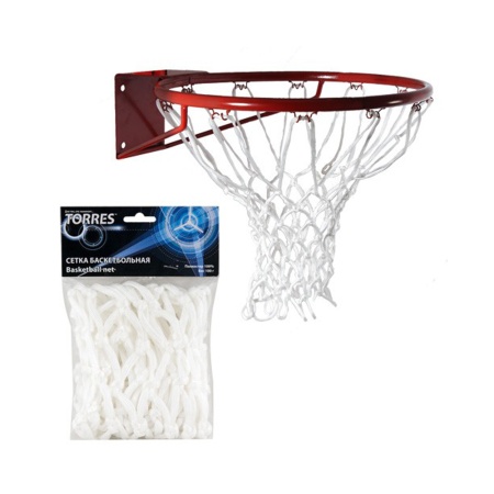 Купить Сетка баскетбольная Torres, нить 6 мм, белая в Куйбышеве 