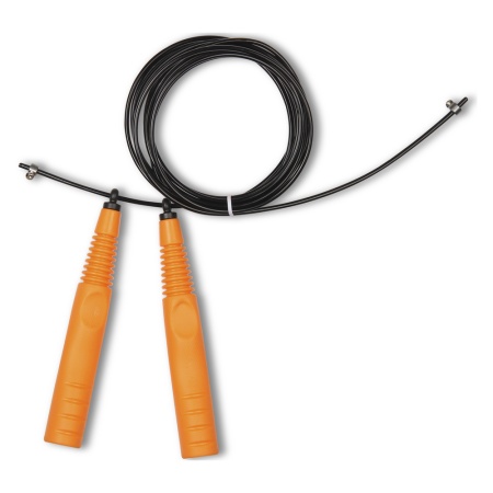 Купить Скакалка высокооборотная Кроссфит стальной шнур в оплетке 2.9 м чёрно-оранжевая в Куйбышеве 